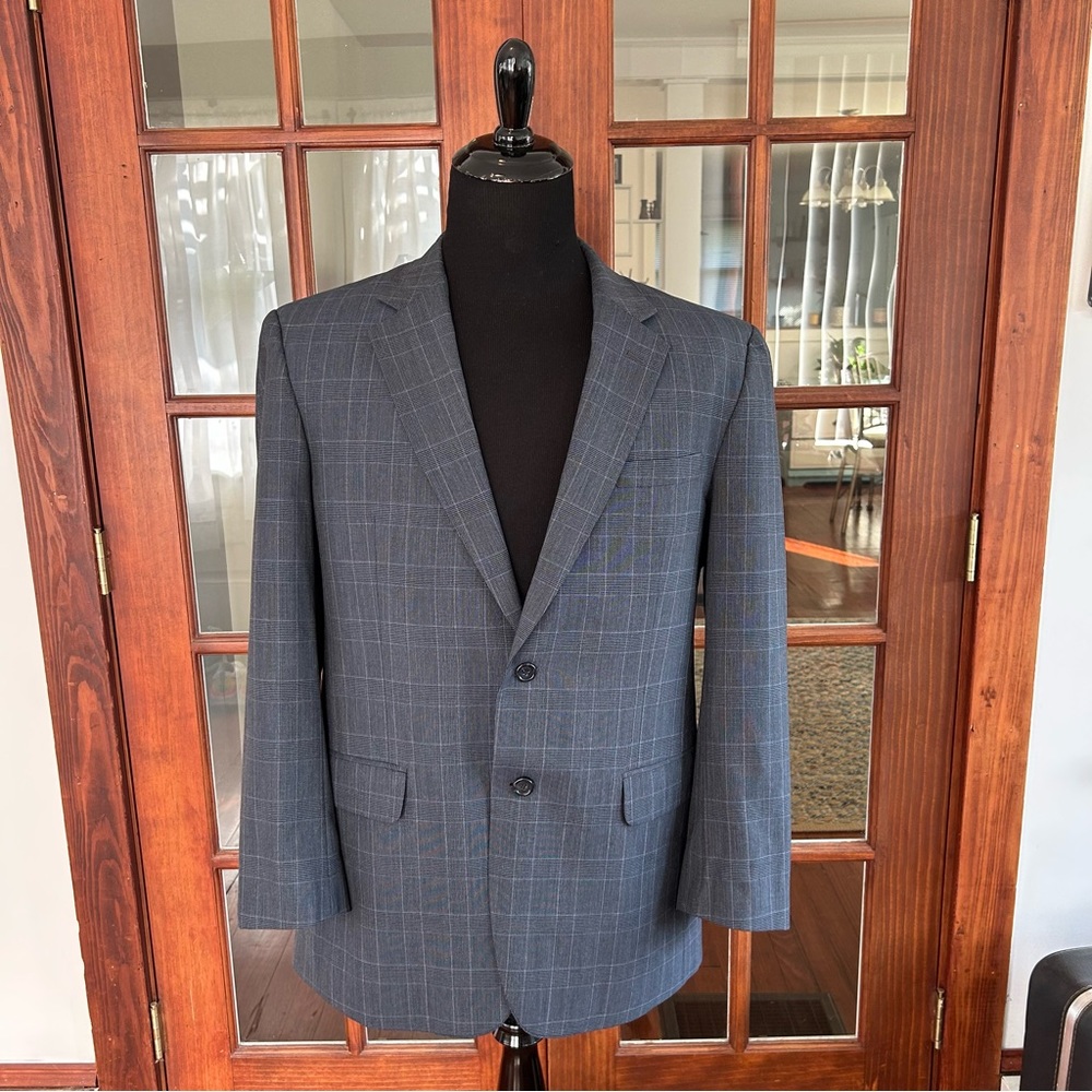 Jos. A. Bank Gray-Blue Windowpane Sport Coat